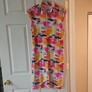 EUC Colorful Abstract Sleeveless Golf  Dress